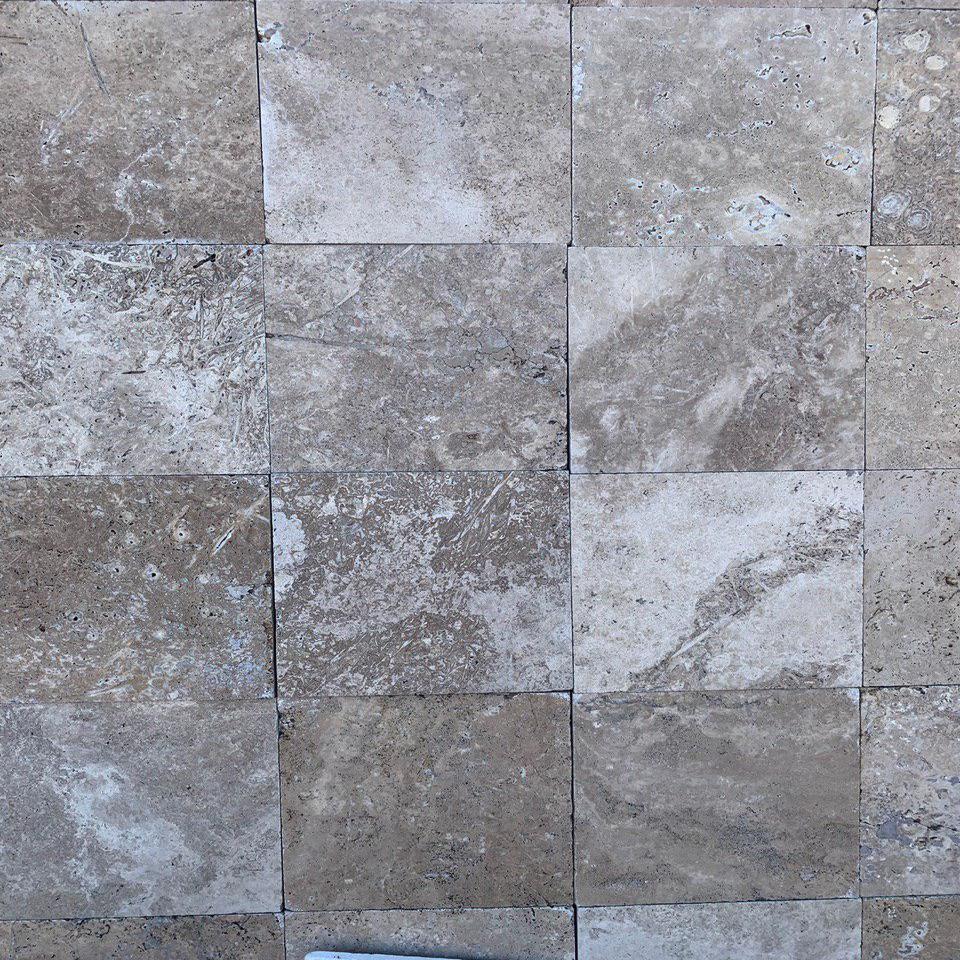 Autumn Travertine Honed Tumbled Unfilled Paver 200x200x30mm