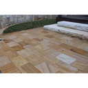 Teakwood Sandstone Honed Bullnose Long Edge Paver 400x400x30mm