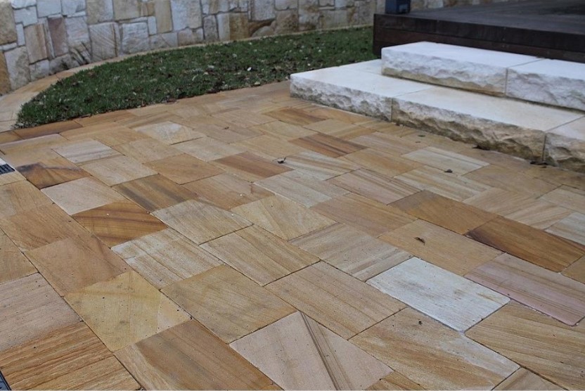 Teakwood Sandstone Honed Paver 400x400x30mm