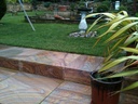 Rainbow Sandstone Honed Bullnose Long Edge Paver 400x400x30mm