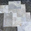 Silver Travertine Pavers - French Pattern 15mm