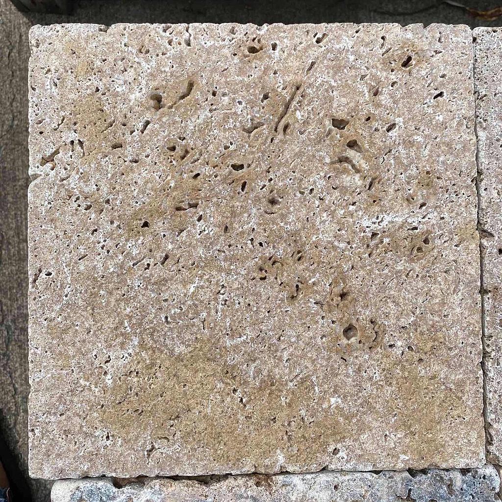 [PATAWAHOTUNAUN303030] Walnut Travertine Honed Tumbled Unfilled Paver 300x300x30mm
