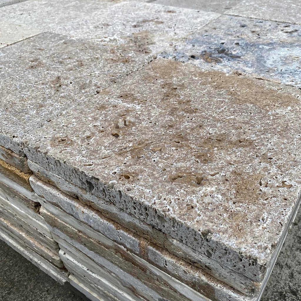 [PATAWAHOTUNAUN603030] Walnut Travertine Honed Tumbled Unfilled Paver 600x300x30mm