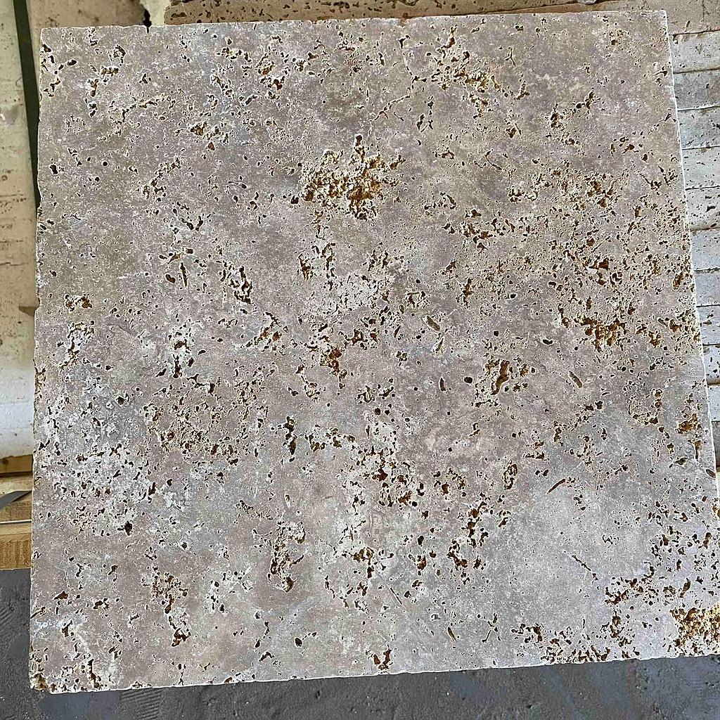 [PATAWAHOTUNAUN404012] Walnut Travertine Honed Tumbled Unfilled Tile 400x400x15mm