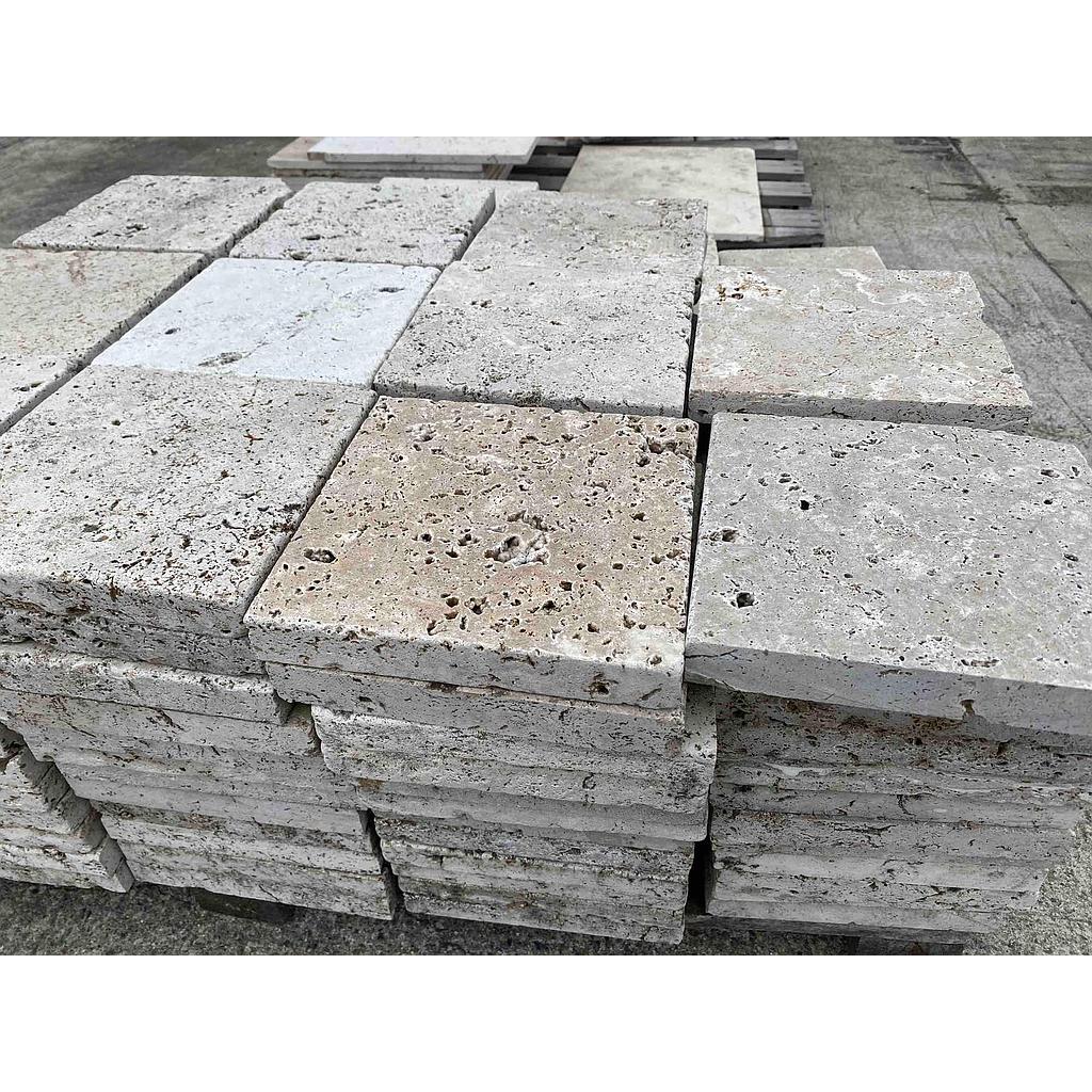 [PATABEHOTUNAUN202030] Beige Travertine Honed Tumbled Unfilled Paver 200x200x26mm