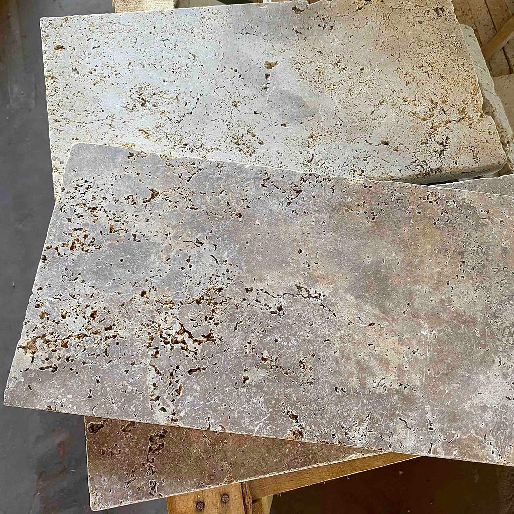 [PATABEHOTUNAUN204030] Beige Travertine Honed Tumbled Unfilled Paver 200x400x26mm