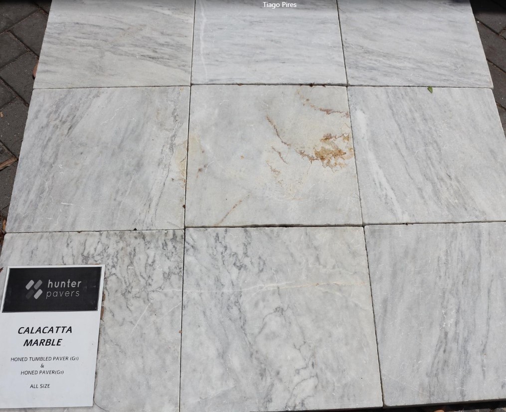 [PAMACAHOTUNANA603030] Calacatta Marble Honed Tumbled Paver 600x300x30mm