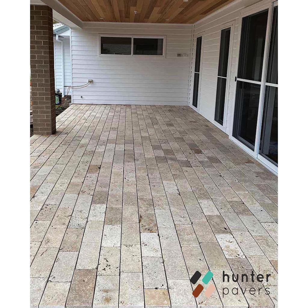 Classic Travertine Honed Tumbled Unfilled Paver 300x150x30mm