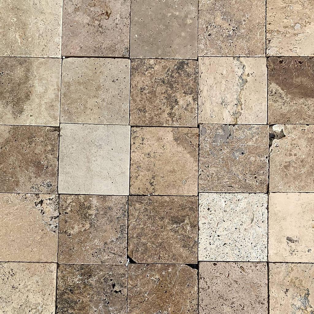 [PATACAHOTUNAUN202030] Classic Travertine Honed Tumbled Unfilled Paver 200x200x30mm