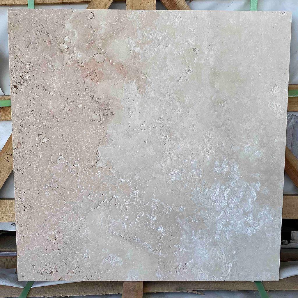 [PATACAHOTUNAUN606012] Latte Travertine Honed Tumbled Unfilled Tile 610x610x12mm