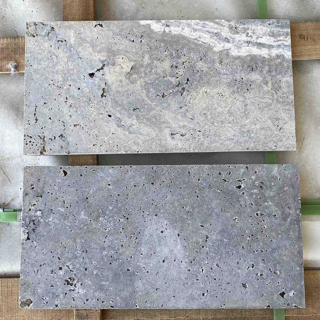 [PATASIHOTUNAUN204015]  Silver Travertine Honed Unfilled Tile 200x400x15mm