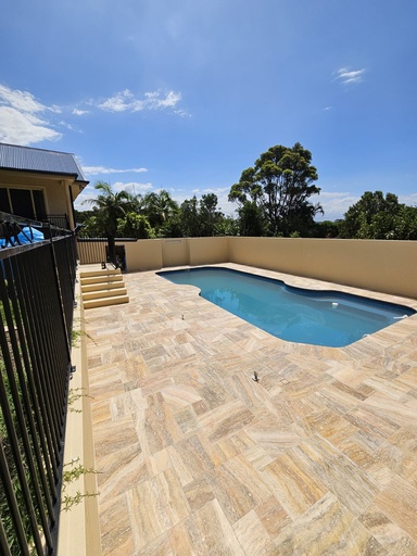 [PATAGIHOTUNAUN804030] Giallo Travertine Veincut  Honed  Unfilled Paver 800x400x30mm