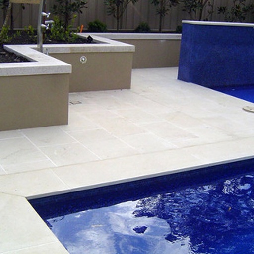 [PASAWIHOBUNANA404030] White Himalayan Sandstone Honed Bullnose Long Edge Paver 400x400x30mm