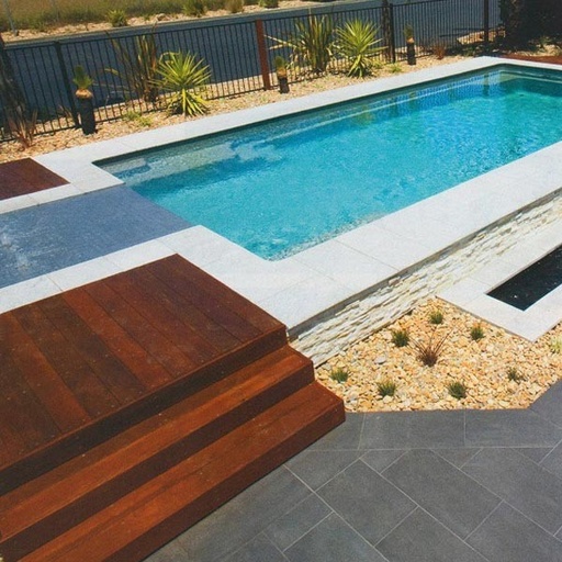 [PASAWIHOBUNANA804030] White Himalayan Sandstone Honed Bullnose Long Edge Paver 800x400x30mm