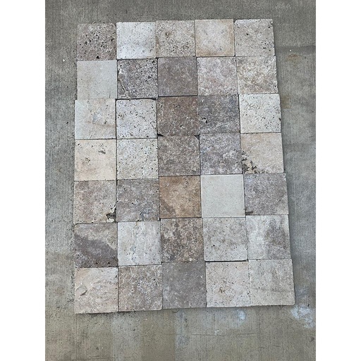 [PATAPEHOTUNAUN202030] Premium Travertine Honed Tumbled Unfilled Paver 200x200x30mm