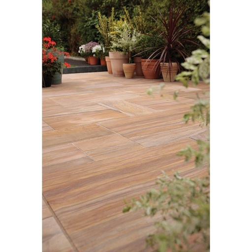 [PASARAHOBUNANA604030] Rainbow Sandstone Honed Bullnose Long Edge Paver 600x400x30mm