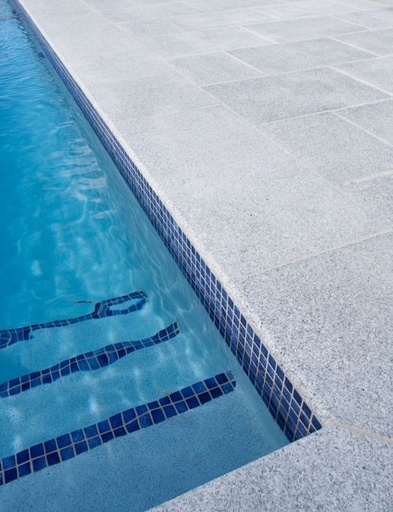 [PAGAWIFABUNANA404030] Sesame White Granite Flamed Bullnose Long Edge Paver 400x400x30mm