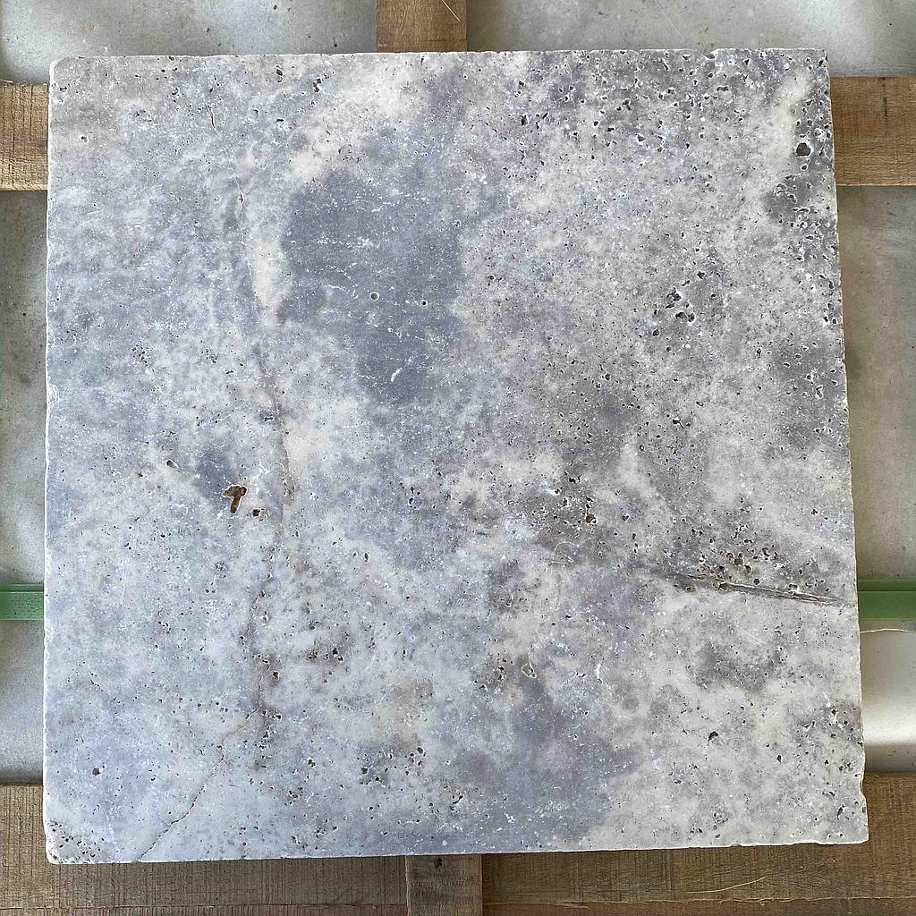 [PATASIHOTUNAUN404030]  Silver Travertine Honed Tumbled Unfilled Paver 400x400x25mm