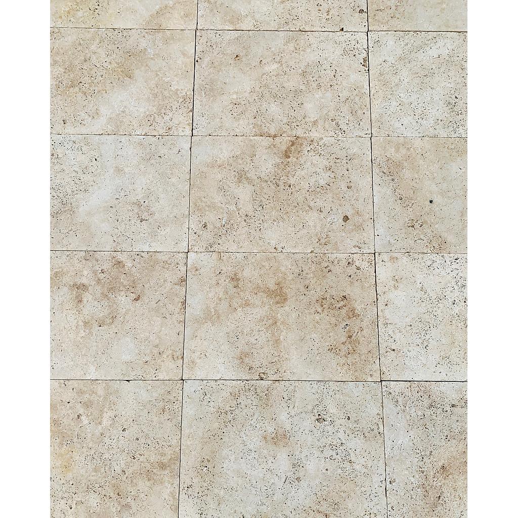 [PATASOHOTUNAUN604030] Snow White Travertine Honed Tumbled Unfilled Paver 610x406x30mm