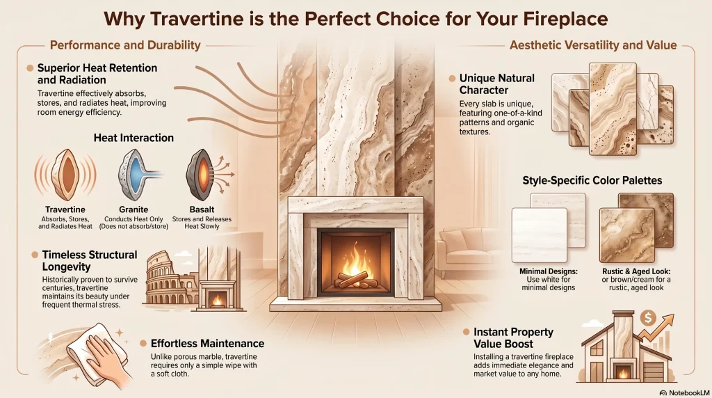 Benefits of Travertine Stone Fireplaces