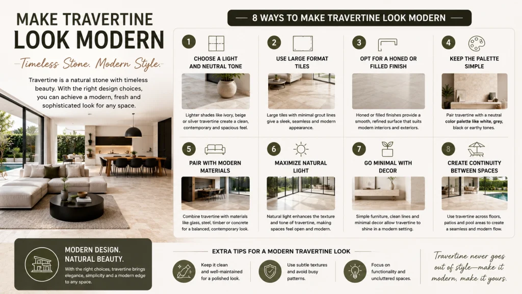 How you make Travertine look modern?