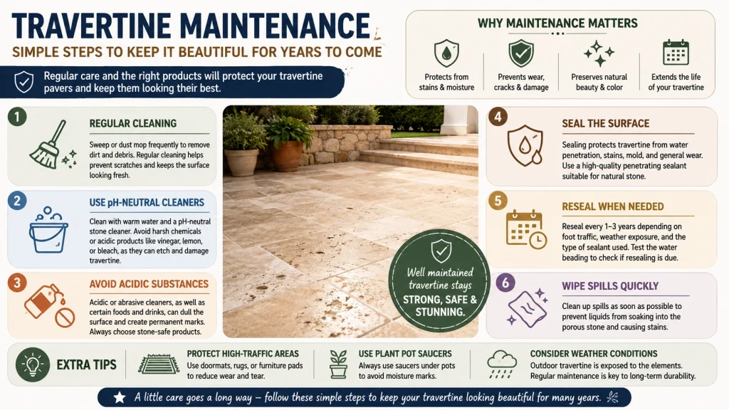 Is Travertine difficult to Maintain info