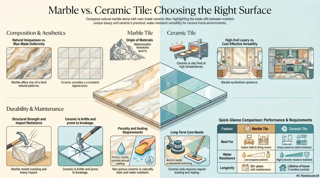 info Marble vs Ceramic Tile Comparison