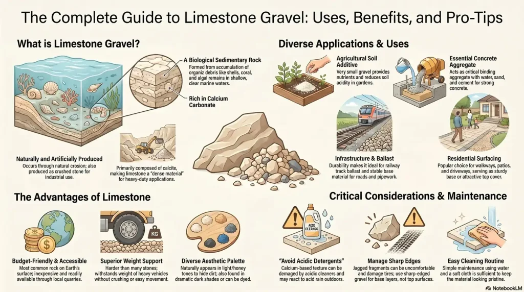 What is limestone gravel used for