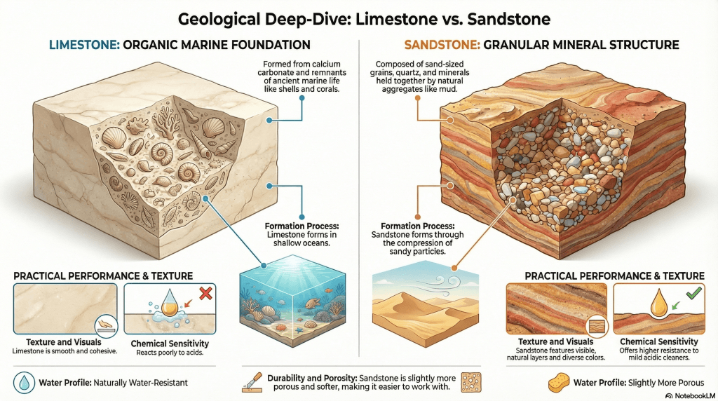 limestone vs sandstone