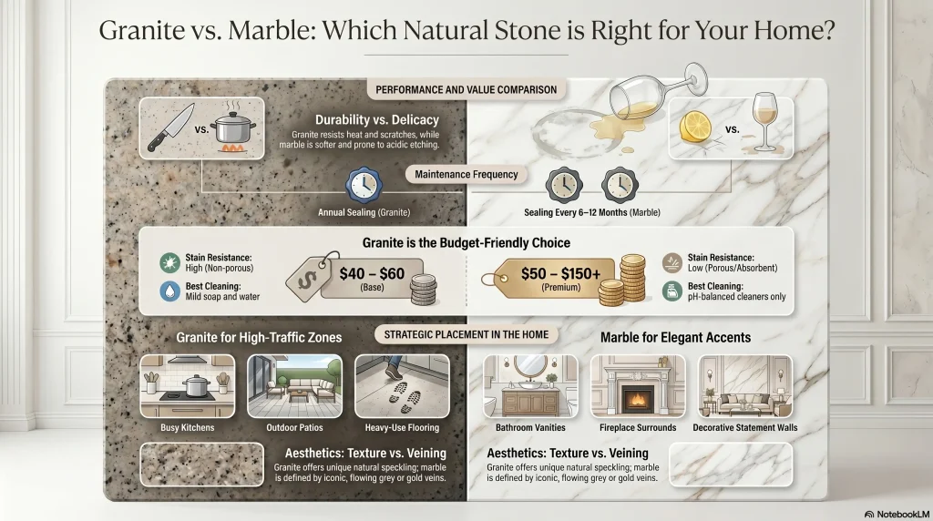 Granite vs. Marble Stone Comparison