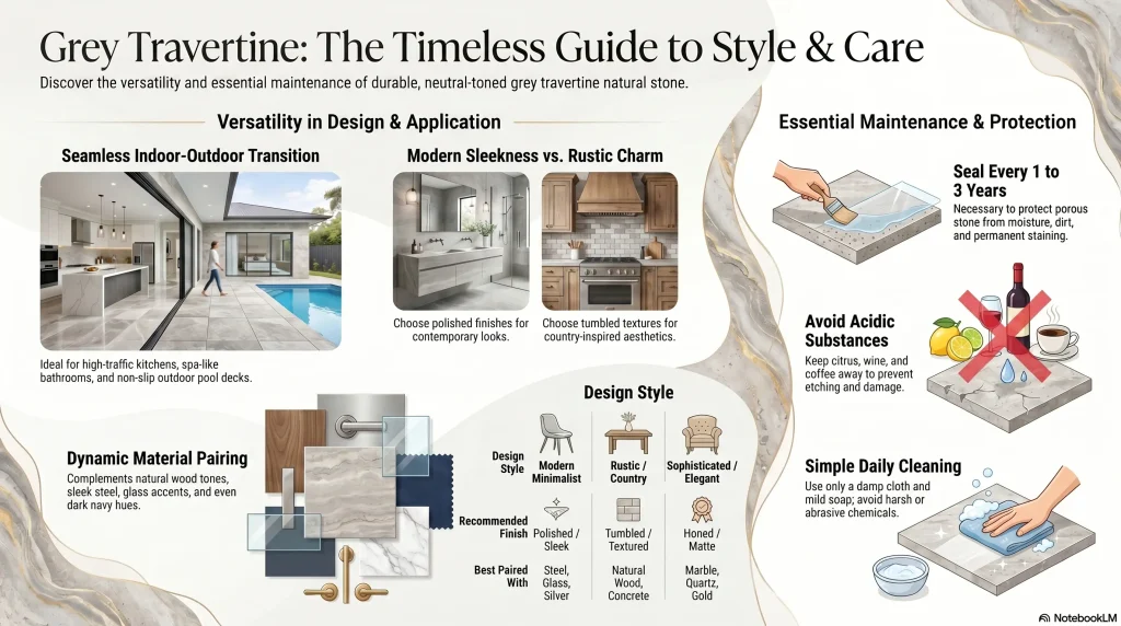 Grey Travertine Style‌ and Care