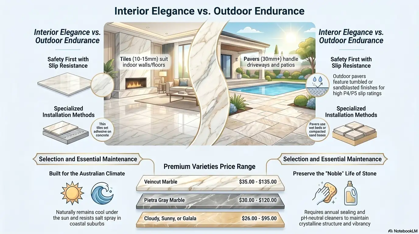 Premium Marble Tiles and Pavers Installation in Sydney