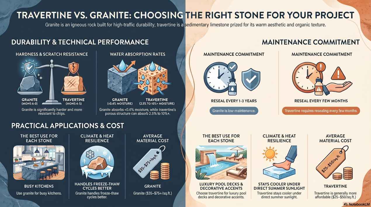Travertine vs Granite