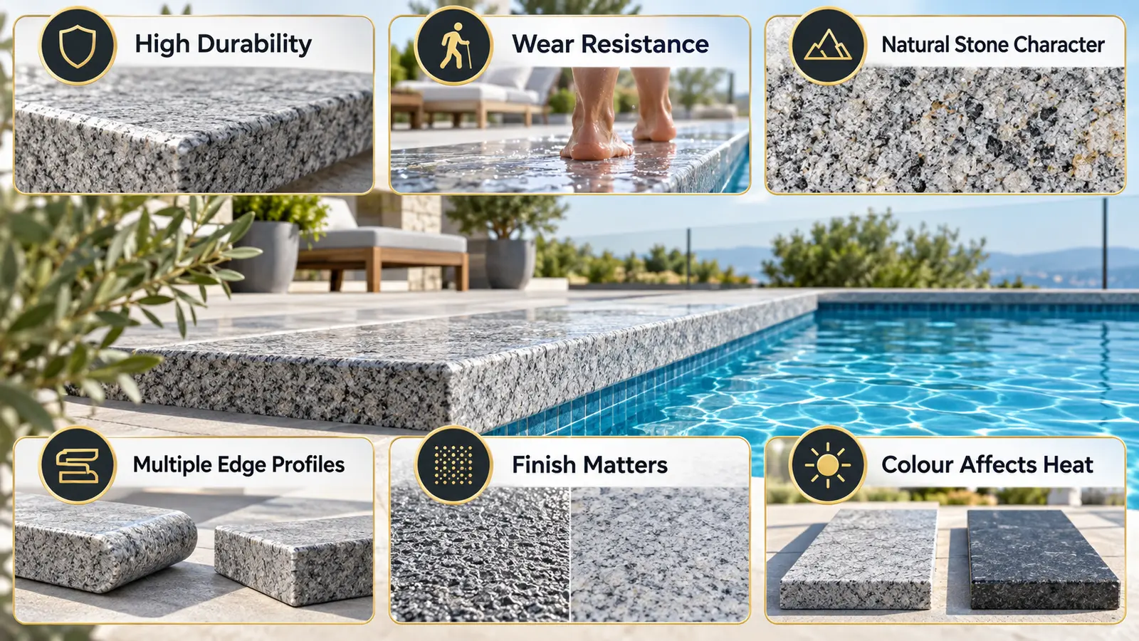 Main benefits and considerations of granite pool coping