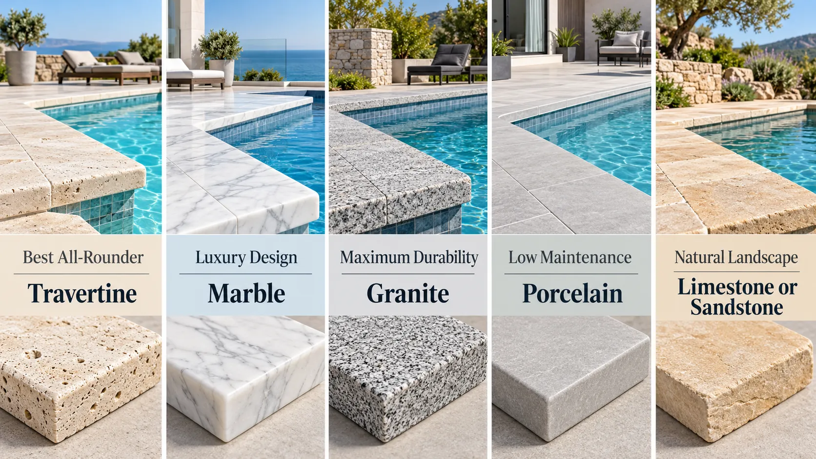 Best pool coping material recommendations by project type
