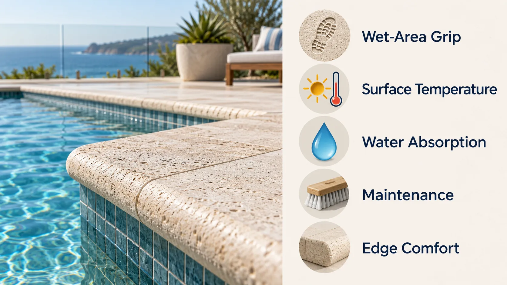 Pool coping safety and performance selection checklist