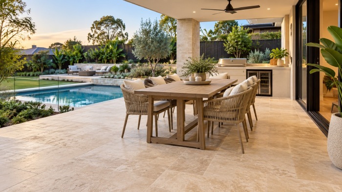 filled travertine