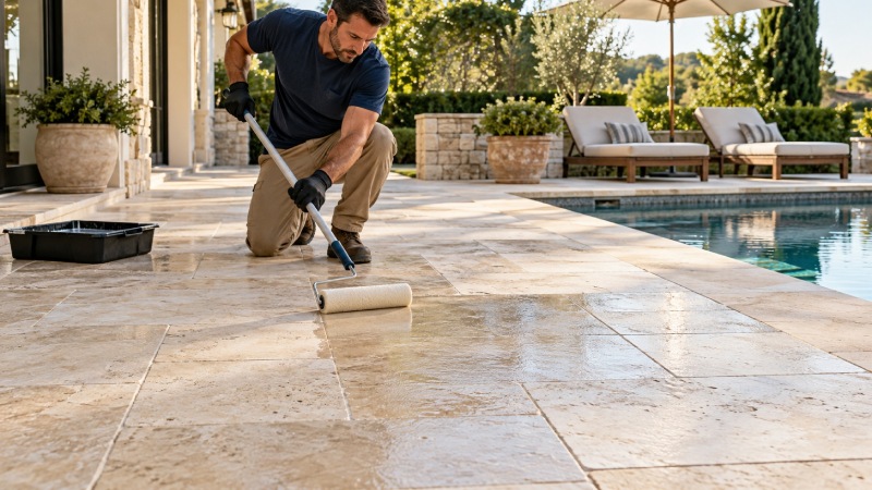 sealing limestone pavers