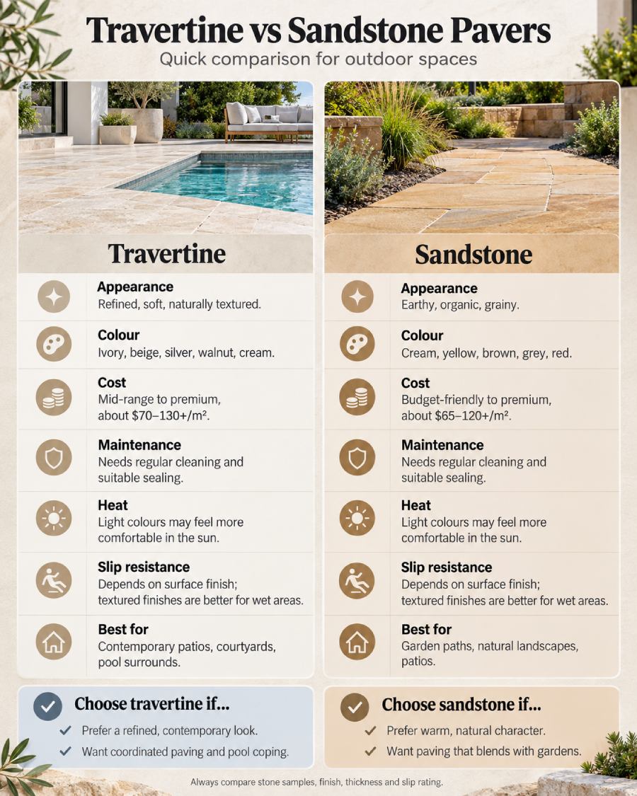 travertine vs sandstone